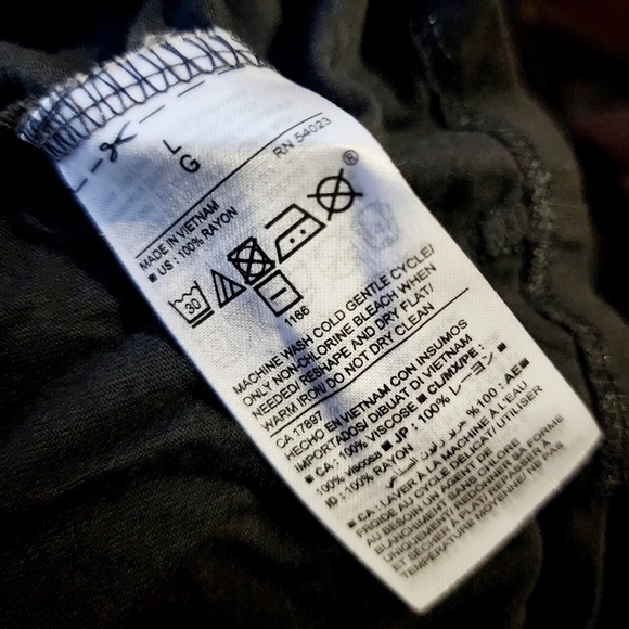 Old Navy Black Open Back Long Sleeve Top Shirt Women's Large L Basic Simple EUC - Picture 4 of 4